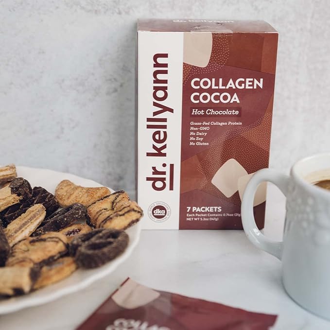 Dr. Kellyann Keto Cocoa Hot Chocolate Packets (7 Servings) – Grass-Fed Collagen &amp Coconut Milk Sugar-Free Keto-Friendly 1 Pack