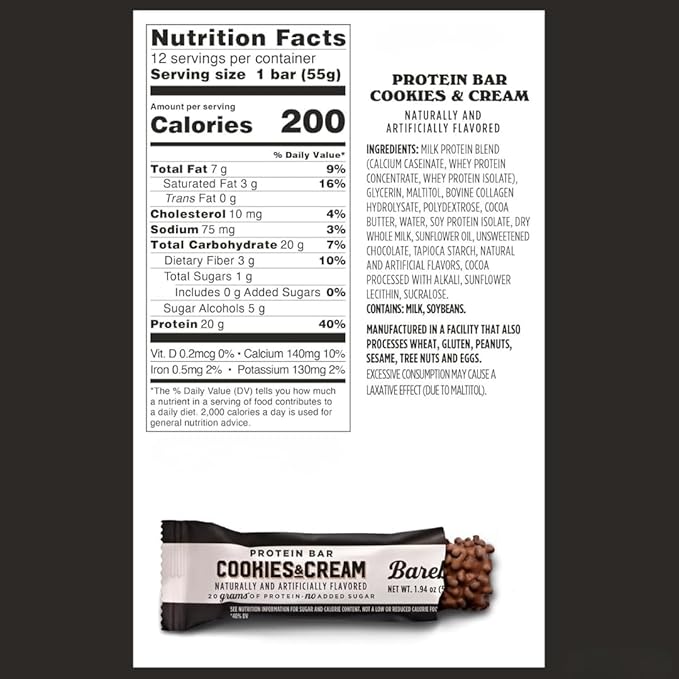 BarebeIIs Protein Bar Variety Pack Sampler Protein Snacks with 20g of High Protein (10 Pack)