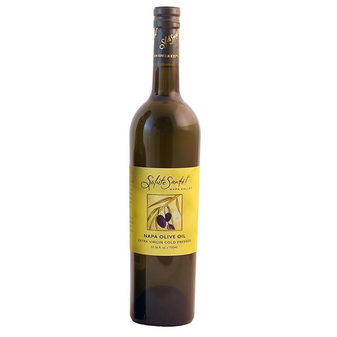 Salute Santé! Napa Extra Virgin Olive Oil 200ml Cold Pressed High Phenolic Tuscan Style California Olive Oil for Cooking and Finishing Bold Taste &amp Aroma Premium Kitchen Essential for Everyda