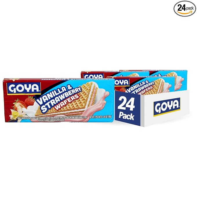 Goya Foods Vanilla &amp Strawberry Wafers 4.9 Ounce (Pack of 24)