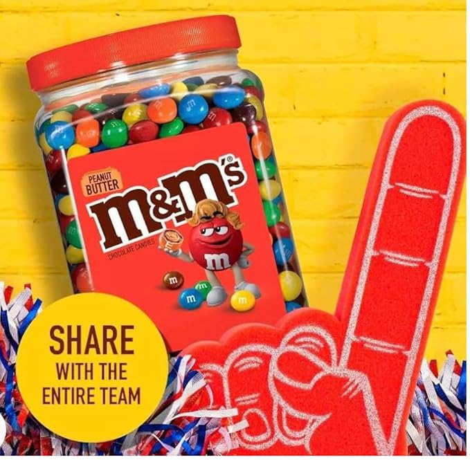M&ampMS Bulk (M&ampMS) Peanut Butter Milk Chocolate (2 Packs) Candy Jar | (110 oz) Chocolate candies for Valentines