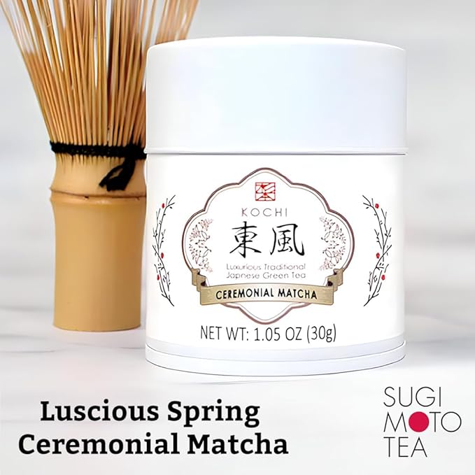 SUGIMOTO TEA Matcha Ceremonial Grade Japanese Matcha Powder KOCHI 1.05 oz (30 g)