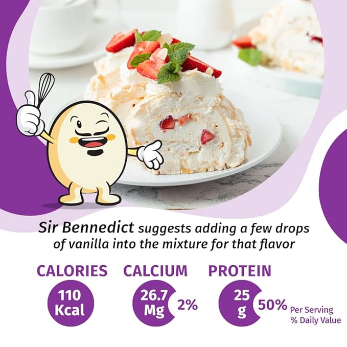 Eggylicious Meringue Powder – Made w/Pure Egg Whites - Gives Body &amp Stability to a variety of icings – Ideal for Homemade Filling/Royal Icing/Cake Decorations &amp More – Preservatives Free – 1lb