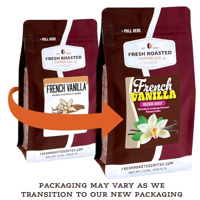 Fresh Roasted Coffee French Vanilla Flavored Coffee 5 lb (80 oz) Medium Roast Kosher Ground