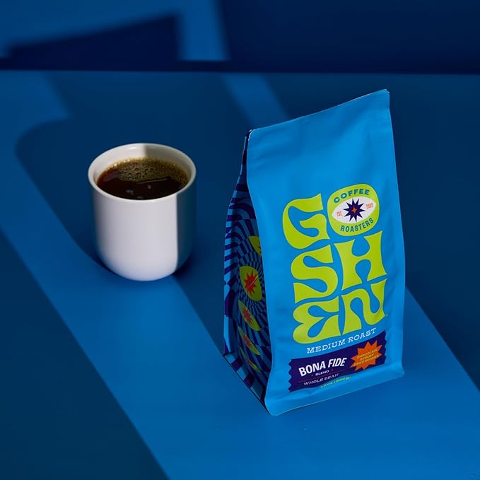 Goshen Coffee Roasters Whole Bean Bona Fide Blend | Medium Roast Brewed or Espresso | Award-Winning Natural and Washed | Chocolate Syrupy Dried Berry Flavors | 5 lb Bag