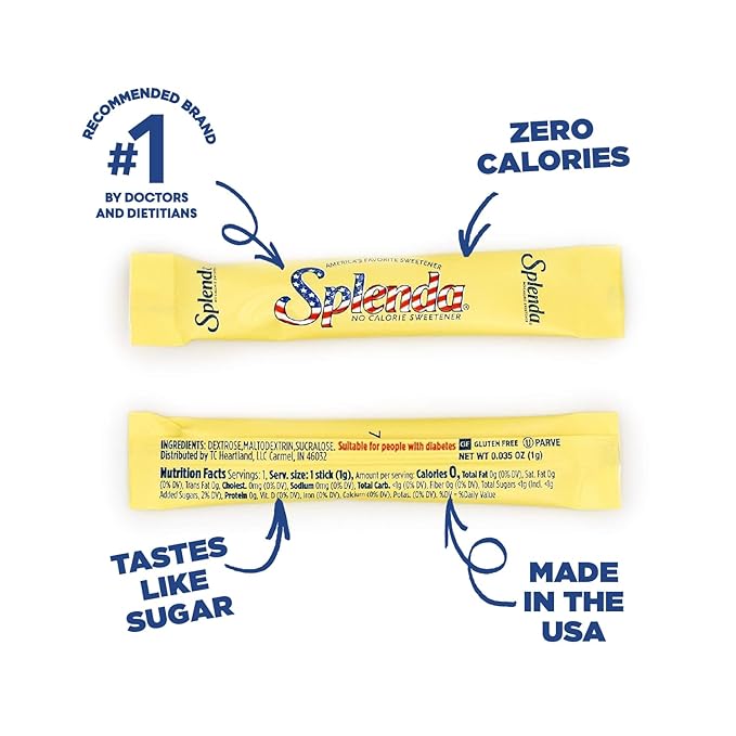 SPLENDA Zero Calorie Sweetener Cafe Stick 2000 Count Stick Packets