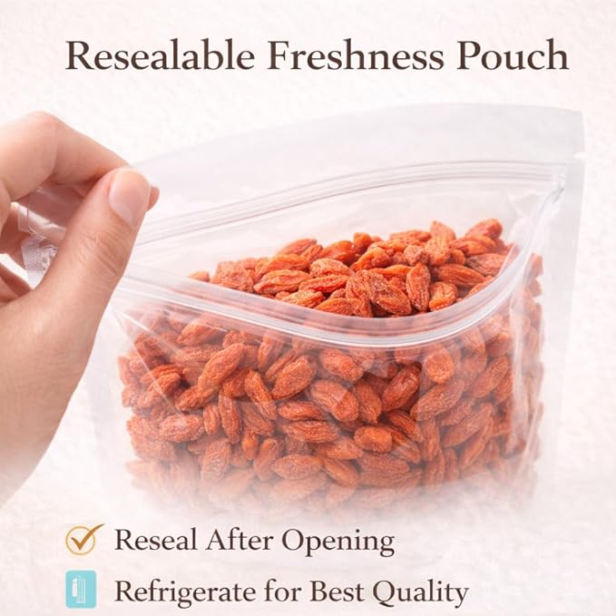 Organic Ningxia Goji Berries – USDA Certified Sun-Dried Superfood Non-GMO Dried Fruit Snack for Tea Oatmeal &amp Smoothies – 12 Ounces Resealable Bag