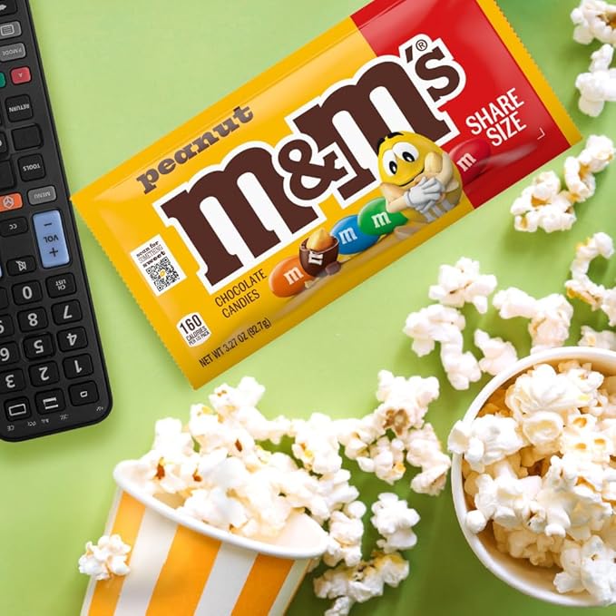 M&ampM’S Peanut Milk Chocolate Individually Wrapped Candy Share Size Bulk Chocolate Candy 78.48 Oz 24 Ct