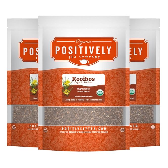 Organic Positively Tea Company Rooibos Tea Sampler Loose Leaf 4 Ounce 3 Pack