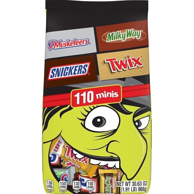 SNICKERS TWIX MILKY WAY &amp 3 MUSKETEERS Chocolate Halloween Candy Bar Assortment Assorted Chocolate Candy Variety Pack110 Ct Bulk Bag