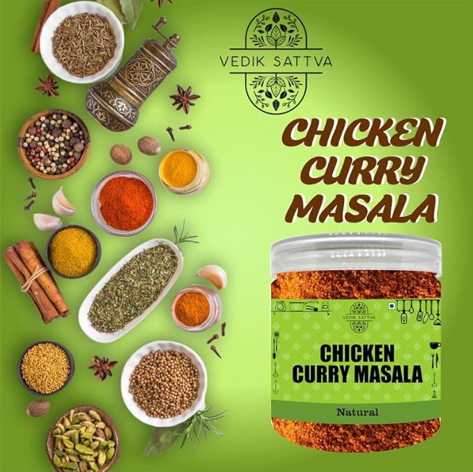 Vedik Sattva Natural Chicken Curry Masala 8.82 OZ / 250 GM | Pack Of 1 Box