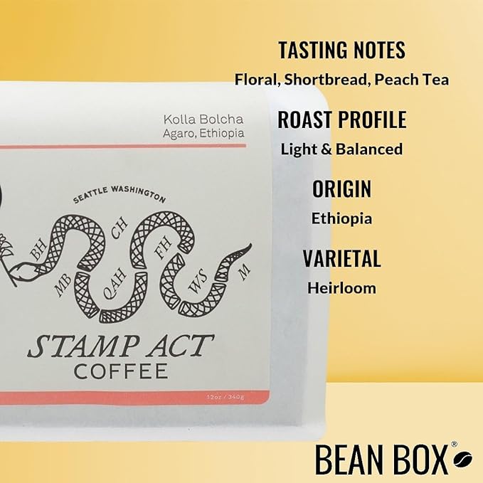 Kolla Bolcha - Agaro Ethiopia - Roasted by Stamp Act - Whole Bean Coffee - 2 Pound Bag