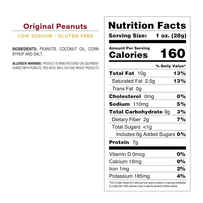 BEER NUTS Original Peanuts - Travel Size Sweet &amp Salty Bar Nuts - Gluten Free Kosher Low Sodium Peanut Snacks Made In The USA - 12oz Resealable Can (Pack of 3)