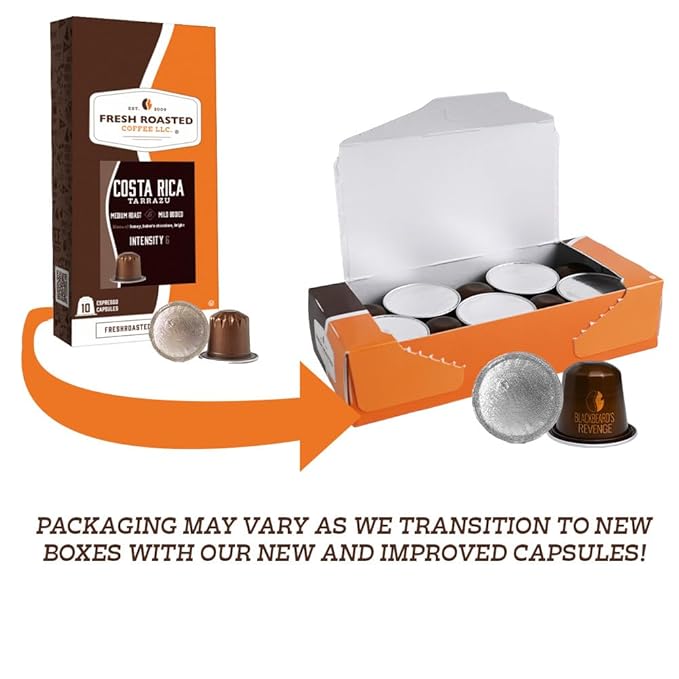 Fresh Roasted Coffee Espresso Pods for Nespresso OriginalLine Italian Craft Espresso Variety 120 Recyclable Aluminum Capsules