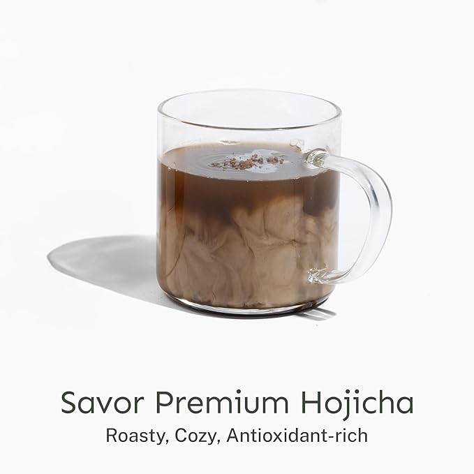 Yu Tea Organic Hojicha Green Tea Powder 30 Instant Packets | Rich in Antioxidants &amp EGCG | Pure Japanese Roasted Green Tea | Low Caffeine &amp Unsweetened Matcha Alternative | Single Serve Stick
