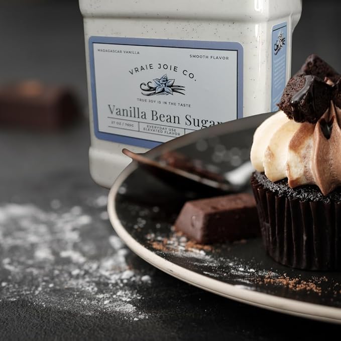 1.8 lbs Organic Madagascar Vanilla Ultra-fine Sugar | For Chefs Home Cooking Ice Cream Cocktails Cakes Crème Brulee &amp Dessert Making | non-GMO All-natural | 1 Pack 27 Oz