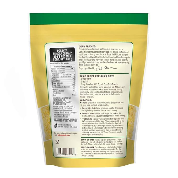 Bob's Red Mill Corn Grits Polenta 24 OZ (Pack of 4)