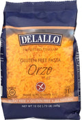 Delallo Gluten Free Orzo No.65 Pasta 12-12 Oz Packages
