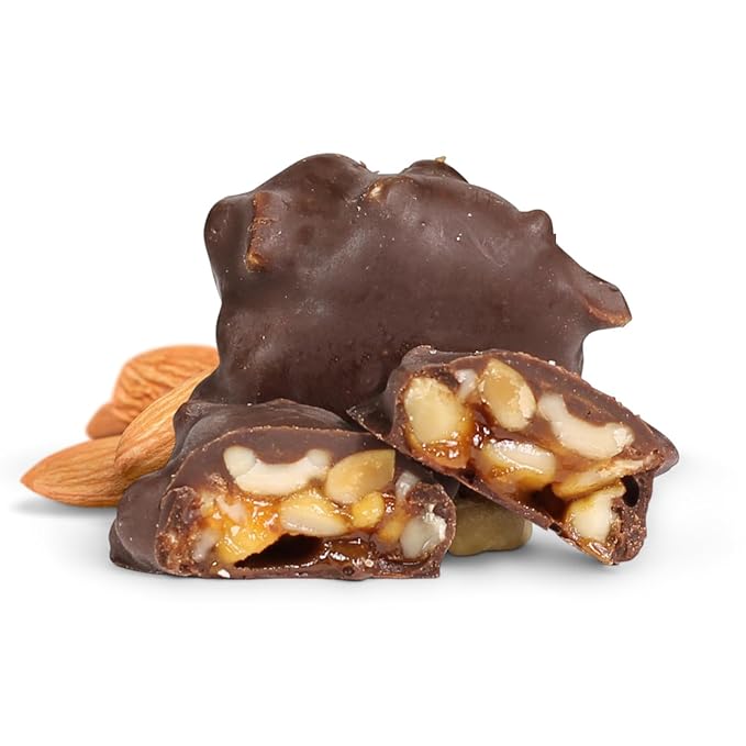 Milk Chocolate Caramel Pecan Nut Clusters White Gift Box - by It's Delish | 12 OZ Premium Milk Chocolate Covered Nuts with Carmel Cluster | Christmas Gifts Box of Chocolates Candy Nut Turtles with Pec