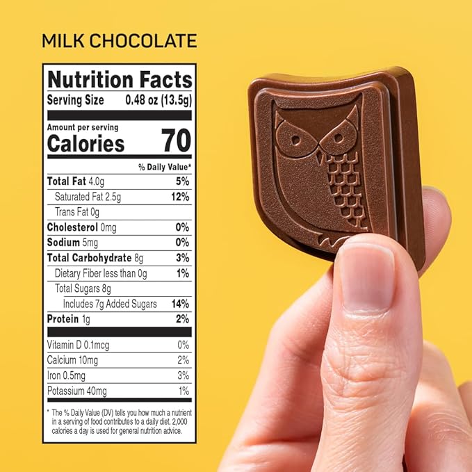 AWAKE - Caffeinated Chocolate Bites - Milk Chocolate 50 Bites - 50mg Caffeine - Individually Wrapped Energy Bites - Coffee Alternative - Fairtrade Gluten Free Non GMO - 0.48oz