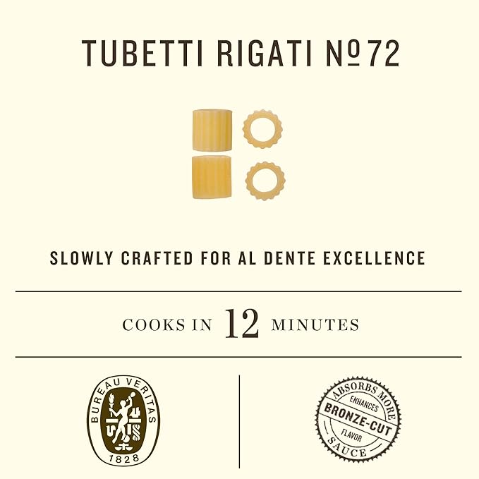 Rummo Tubetti Rigati Pasta N.72 - Tubettini Pasta Ditalini Pasta Noodles Short Cut Pasta Durum Wheat Pasta from Italy - 16 Ounce (Pack of 3)