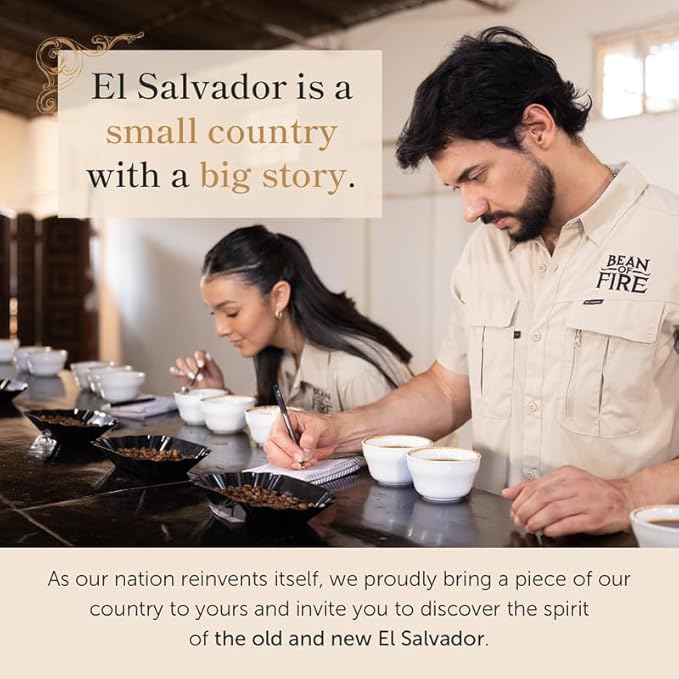 Bean of Fire El Salvador Pacamara Honey Ground Coffee – Medium Roast Single Origin Specialty Creamy &amp Nutty Cup (16 oz)