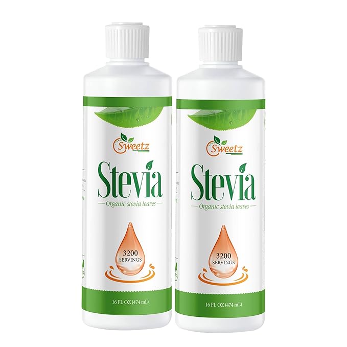 Liquid Stevia –Stevia Sweet Drops – Made from Reb-D Rich Organic Extract – Concentrated Liquid Sweetener for Drinks Food and Pastries No Calories and No Carbs – 16 Fl Oz (Pack of 2) (3200 Servings