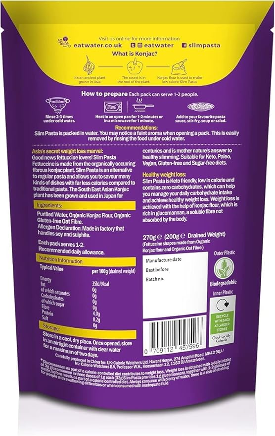 Eat Water Slim Pasta Fettuccine 200g (Pack of 5)