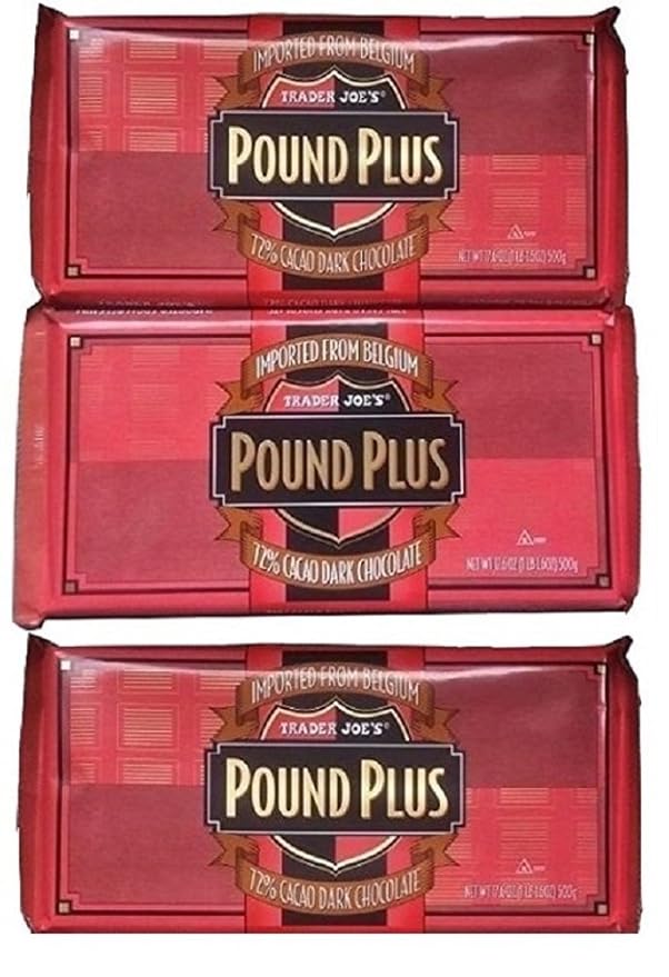 Trader Joes 72% CACAO Dark Chocolate Huge Pound Plus Candy Bars 3 Pack No Artificial Flavors No Preservatives