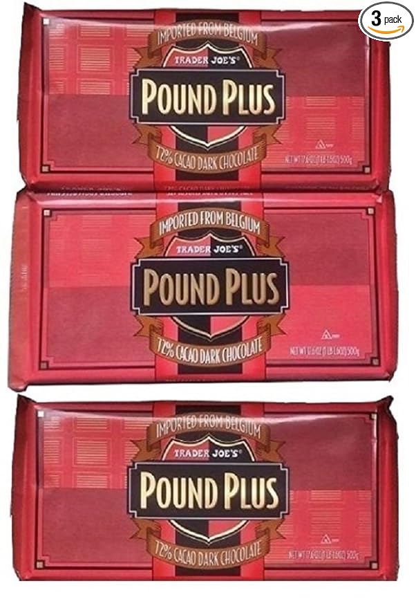 Trader Joes 72% CACAO Dark Chocolate Huge Pound Plus Candy Bars 3 Pack No Artificial Flavors No Preservatives