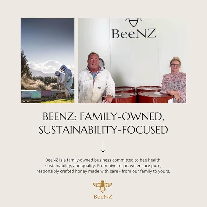 BeeNZ Raw Manuka Honey Certified UMF 20+ (MGO 829+) Pure New Zealand Manuka Natural Sweetener Superfood Honey for Wellness Support No Sugar Added Traceable from Hive to Jar Travel Friendly Size