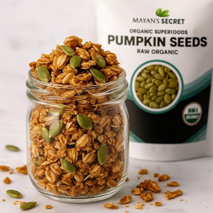 Mayan's Secret - Raw Pumpkin Seeds Organic 2 Lbs - Premium Quality | Fresh | Unsalted (32 Oz (Pack of 2))
