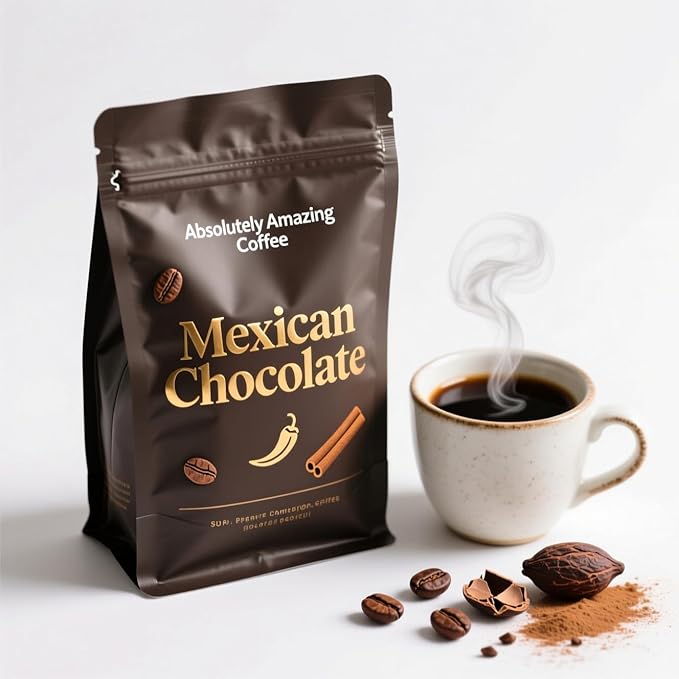 Absolutely Amazing Mexican Chocolate Coffee – Premium Ground Coffee Blend Infused with Rich Cocoa Chocolate and Warm Traditional Mexican Spices for a Smooth Bold Aromatic Brew