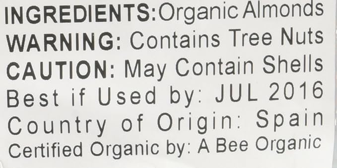 Food to Live - Organic Imported Raw Almonds 5 Pounds Non-GMO Whole No Shell Unpasteurized Unsalted Vegan Kosher Keto-Friendly.