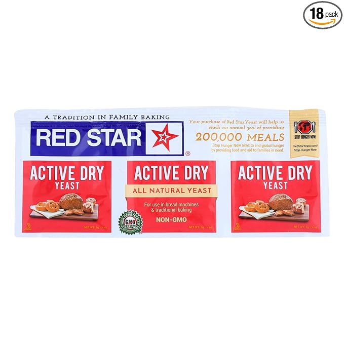 Red Star Nutritional Yeast - Active Dry - .75 Ounce - Case of 18 United States 18 Count