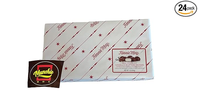 Milk Chocolate Vanilla Buttercreams Center - In Fannie May Signature Wrap By Munchie Box ((1) 1 LB Box)