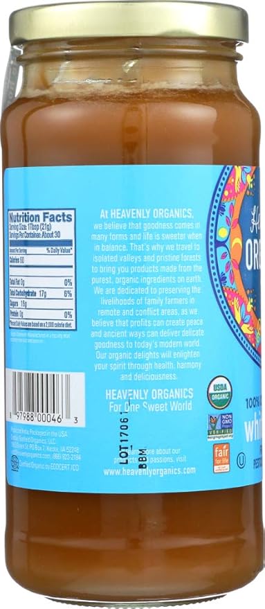 HEAVENLY ORGANICS HONEY OG1 WHITE Size - 22 Ounce Pack of 6