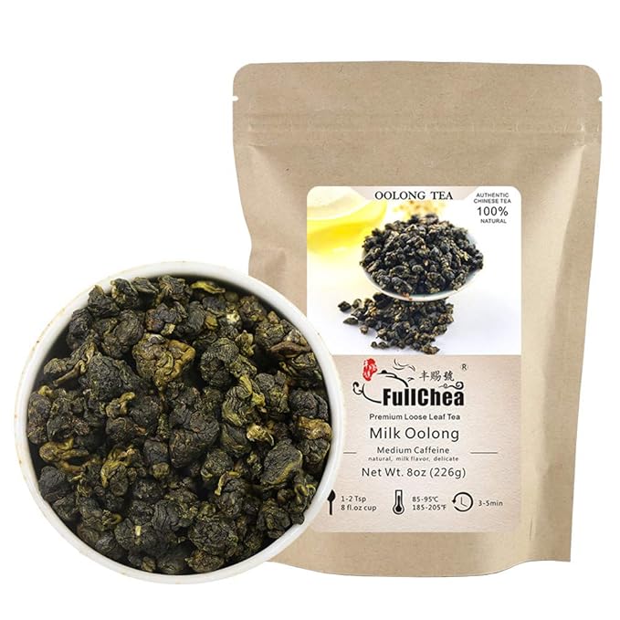 FullChea Milk Oolong Tea - Loose Leaf - Taiwan High Mountain Jin Xuan - Naturally Milky &amp Silky - 8oz / 226g