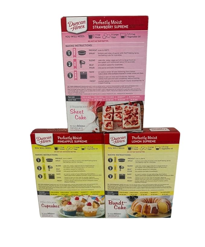 Duncan Hines Pineapple Lemon Strawberry Cake Mix with Betty Crocker Frosting Bundle