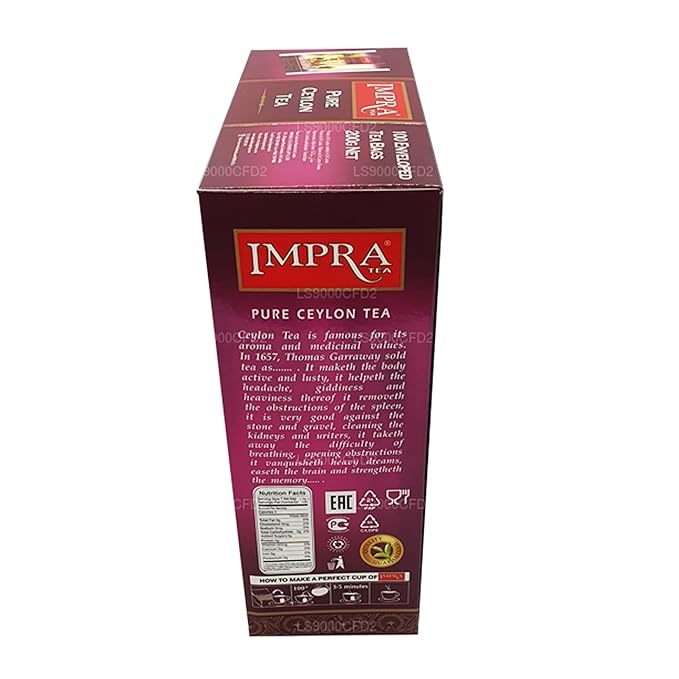 Impra Pure Ceylon Tea Special Tea Double Chamber100 bags 200 G