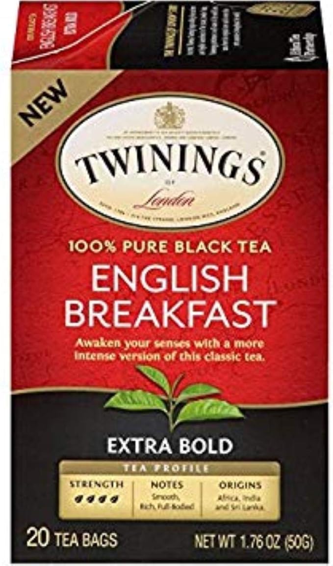 Twinings English Breakfast Tea Tea Bags 20-Count Boxes (Pack of 6) (Value Bulk Multi-Pack)
