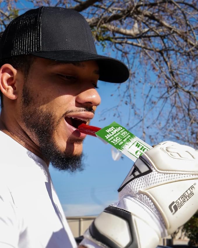 Volcanic Jalapeno Spicy Beef Sticks | Tender Flavorful Extra Large Hot Beef Jerky with 15g of Protein Per Meat Stick Gluten Free High Protein Healthy Snacks for Adults (12 Sticks)