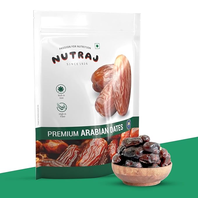 UAE Arabian Dates (Khajur) 1kg (2 x 500g Pouches) Dried Whole Dates