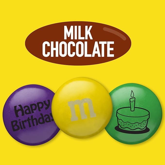 M&ampM'S Milk Chocolate Birthday Candy Favors (20 pack) Perfect for Birthday Parties Party Favors Birthday Games and Giveaways