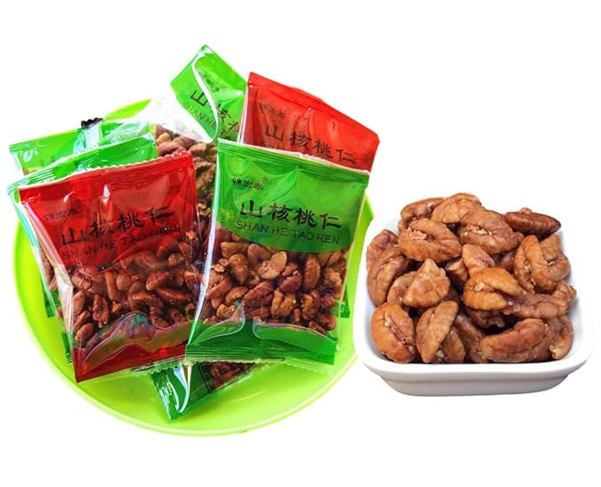 Chinese Peeled WalnutsFresh New Linan Mountain Walnut kernelsWalnut Meat/Peeled Walnuts Net 240g/8.5oz. in 15 Small Packets 临安山核桃仁 (Plain)