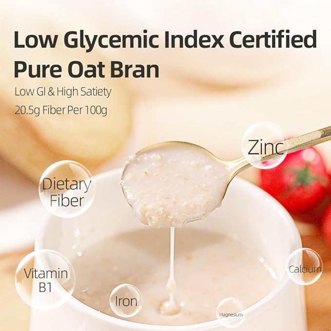 Oat Bran Airtight Can | 600g / 21.1oz | PoetrySeptember Low GI High Fiber Cereal for Long-Lasting Satiety Ideal for Smoothies Yogurt &amp Breakfast Bowls 中国有机燕麦麸皮