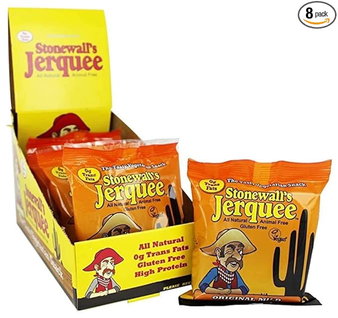 Stonewall Jerquee Original Mild Vegan / Vegetarian Jerky 1.5 Ounce (8 Pack)