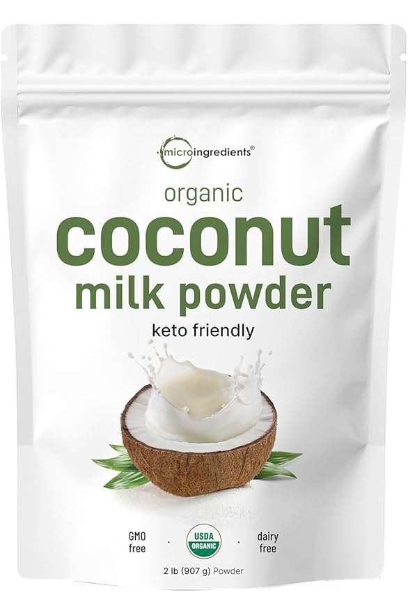 Micro Ingredients Organic Coconut Milk Powder 2 Lb | Plant-Based Creamer for Coffee Tea &amp Smoothies | Pure &amp Rich in MCT | Non-GMO Gluten-Free Keto &amp Paleo Friendly