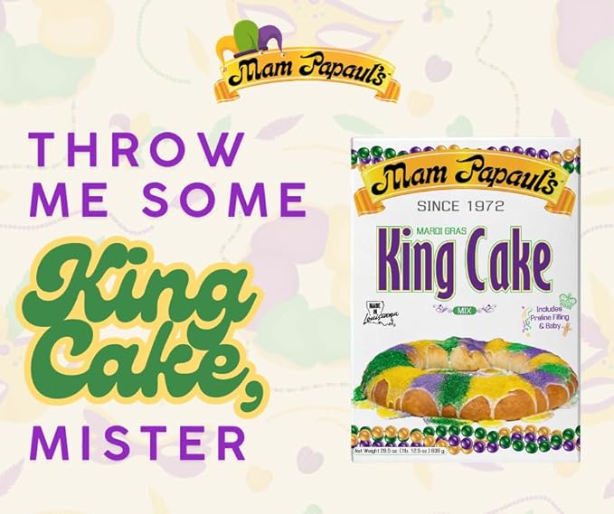 Mam Papaul's Mardi Gras King Cake Mix Kit 28.5 oz - 2 Pack