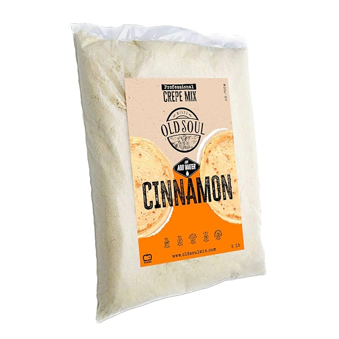 OldSoul Professional Crepe Mix | Soy &amp Nut Free | Dough Mix | Cinnamon Flavour | 36 Crepes (5 Lbs)